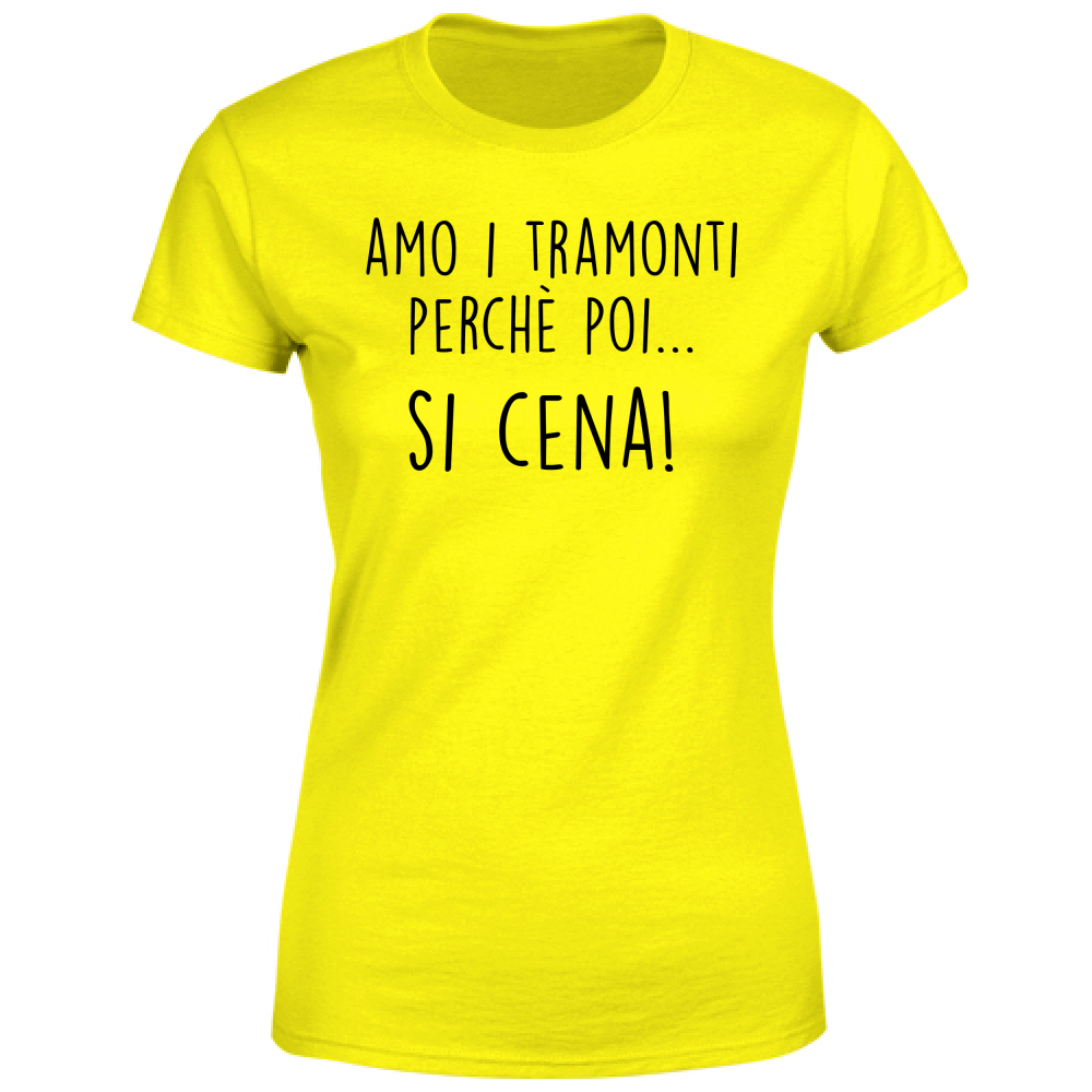 T-Shirt Donna Si cena - Scritte Divertenti - Chiara