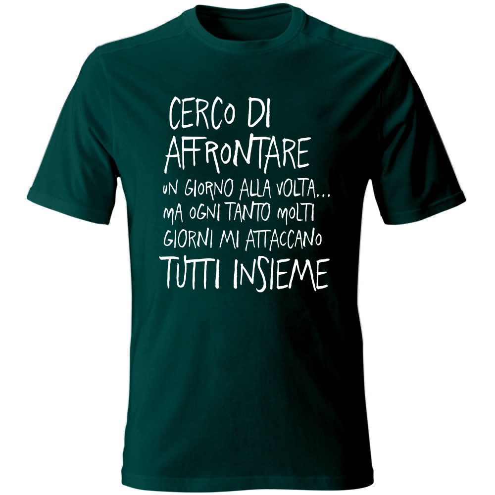 T-Shirt Unisex Un giorno alla volta - Scritte Divertenti