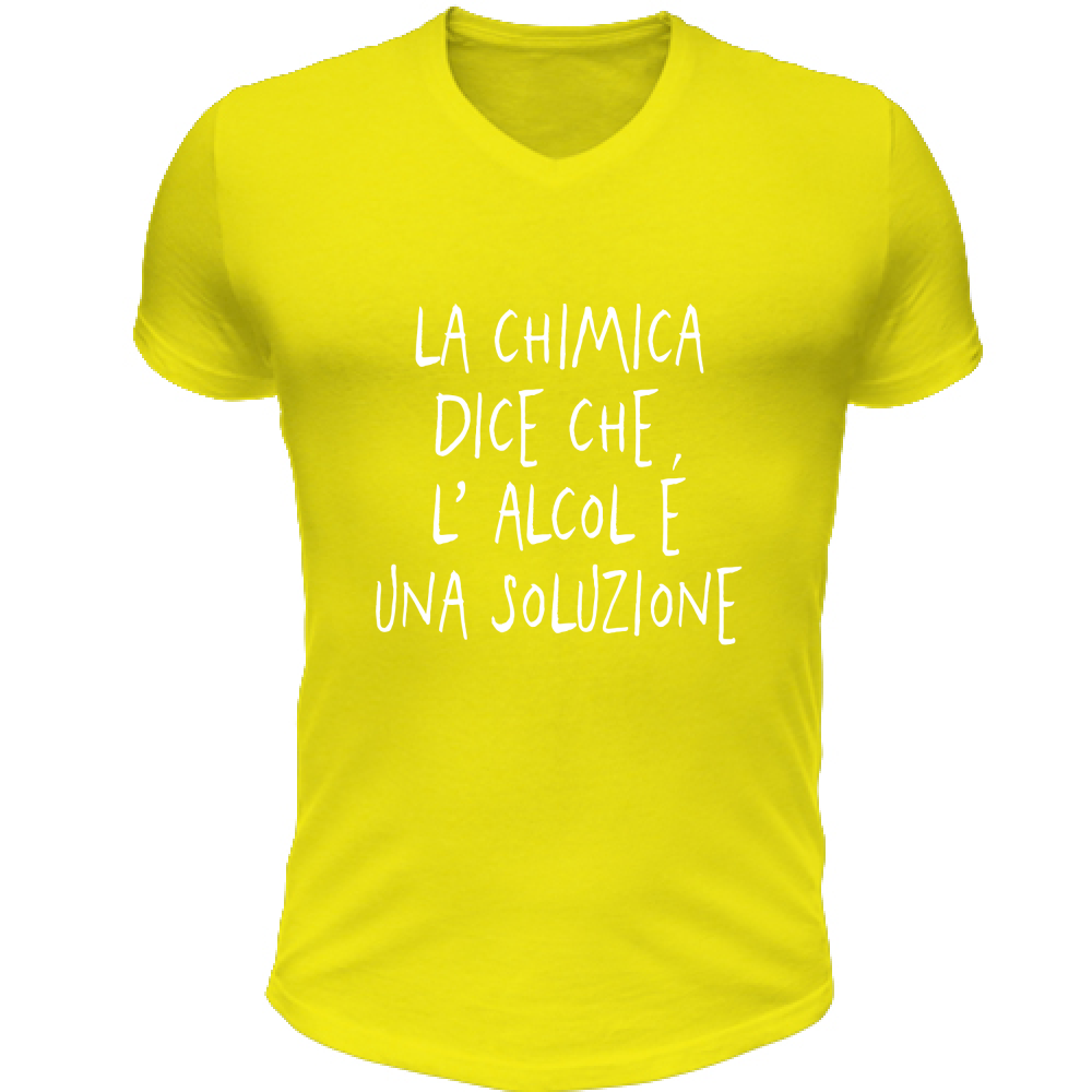 T-Shirt Unisex Scollo V Una soluzione - Scritte Divertenti