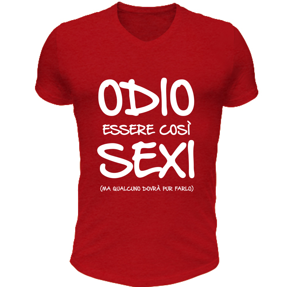 T-Shirt Unisex Scollo V Essere Sexy - Scritte Divertenti