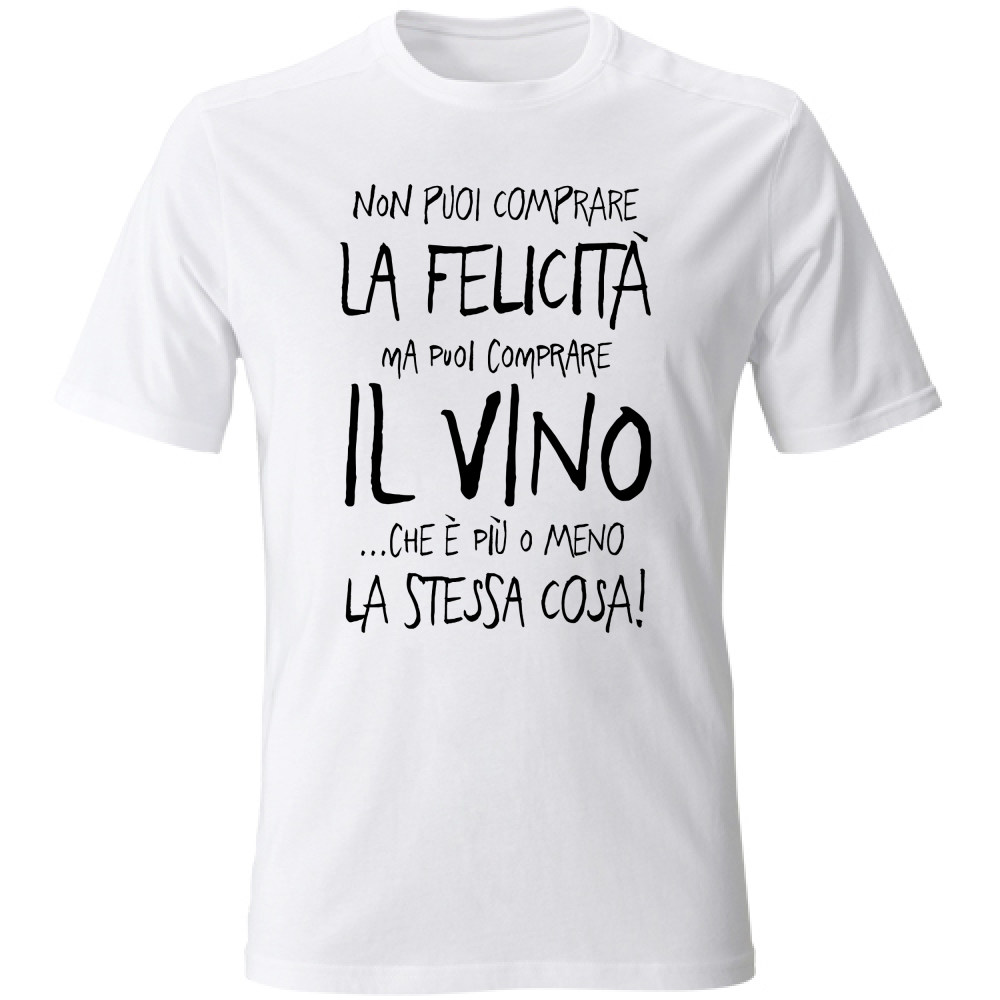 T-Shirt Unisex Felicità - Scritte Divertenti - Chiara