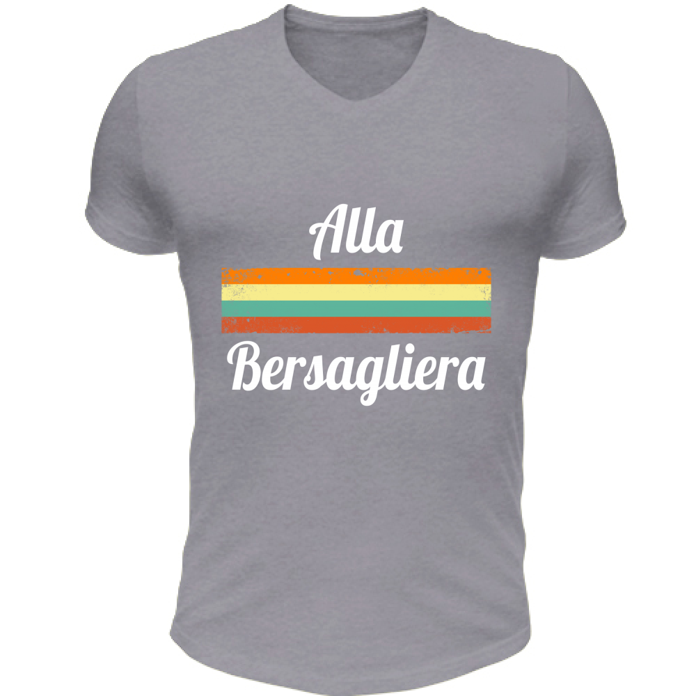 T-Shirt Unisex Scollo V Alla Bersagliera