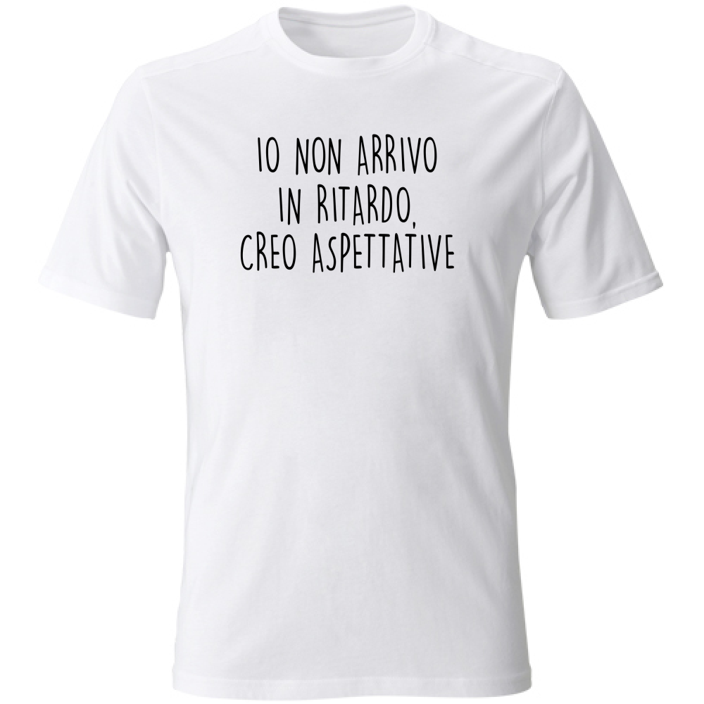 T-Shirt Unisex Large Aspettative - Scritte Divertenti - Chiara