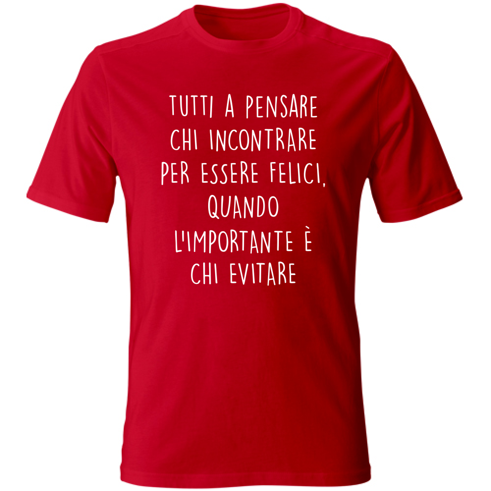 T-Shirt Unisex Chi evitare - Scritte Divertenti