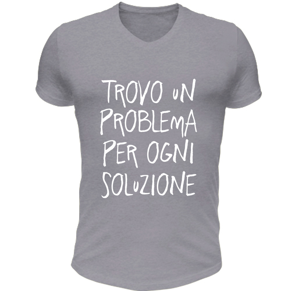 T-Shirt Unisex Scollo V Soluzione - Scritte Divertenti