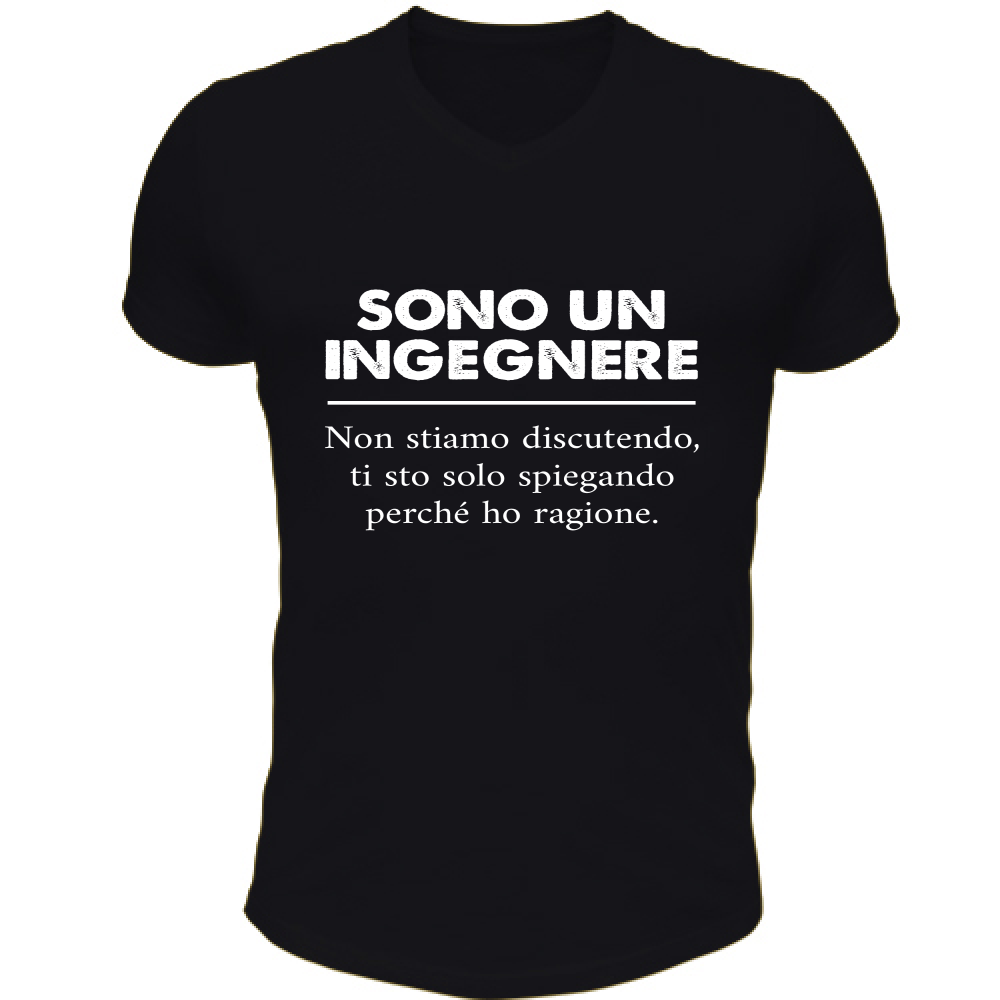 T-Shirt Unisex Scollo V Sono un Ingegnere - ho ragione