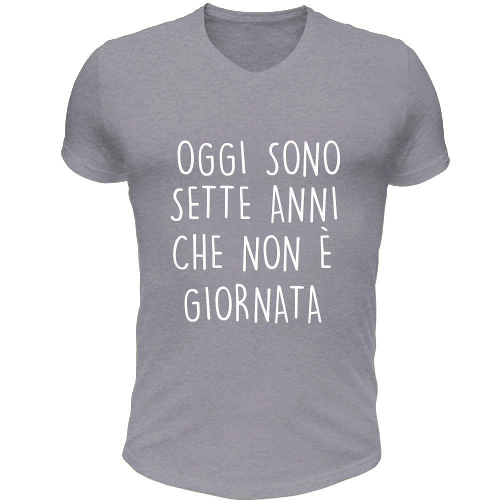 T-Shirt Unisex Scollo V Non è giornata - Scritte Divertenti