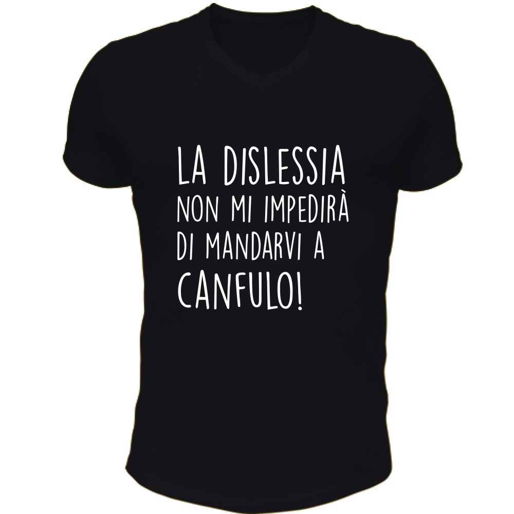 T-Shirt Unisex Scollo V Canfulo - Scritte Divertenti