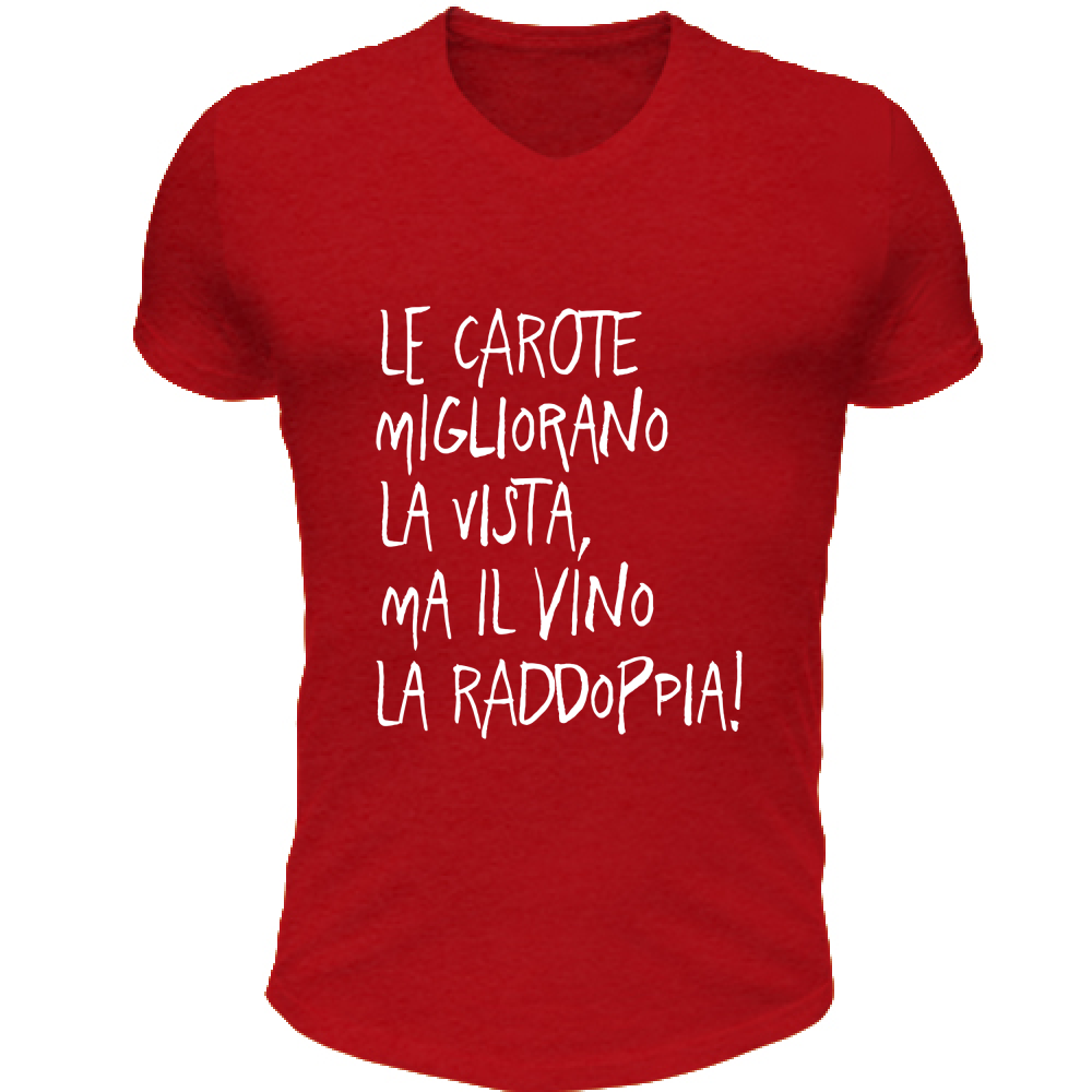 T-Shirt Unisex Scollo V Le carote - Scritte Divertenti