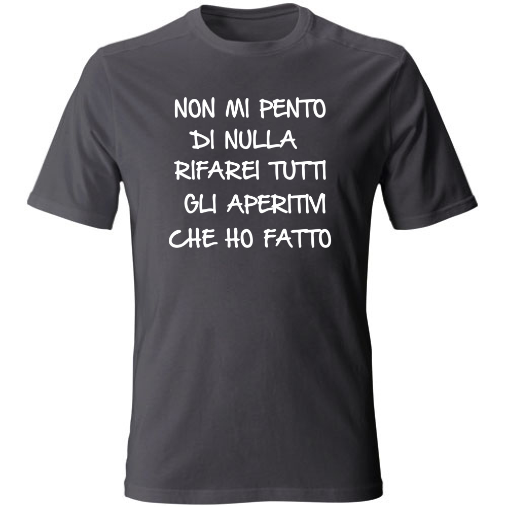 T-Shirt Unisex Large Non mi pento - Scritte Divertenti