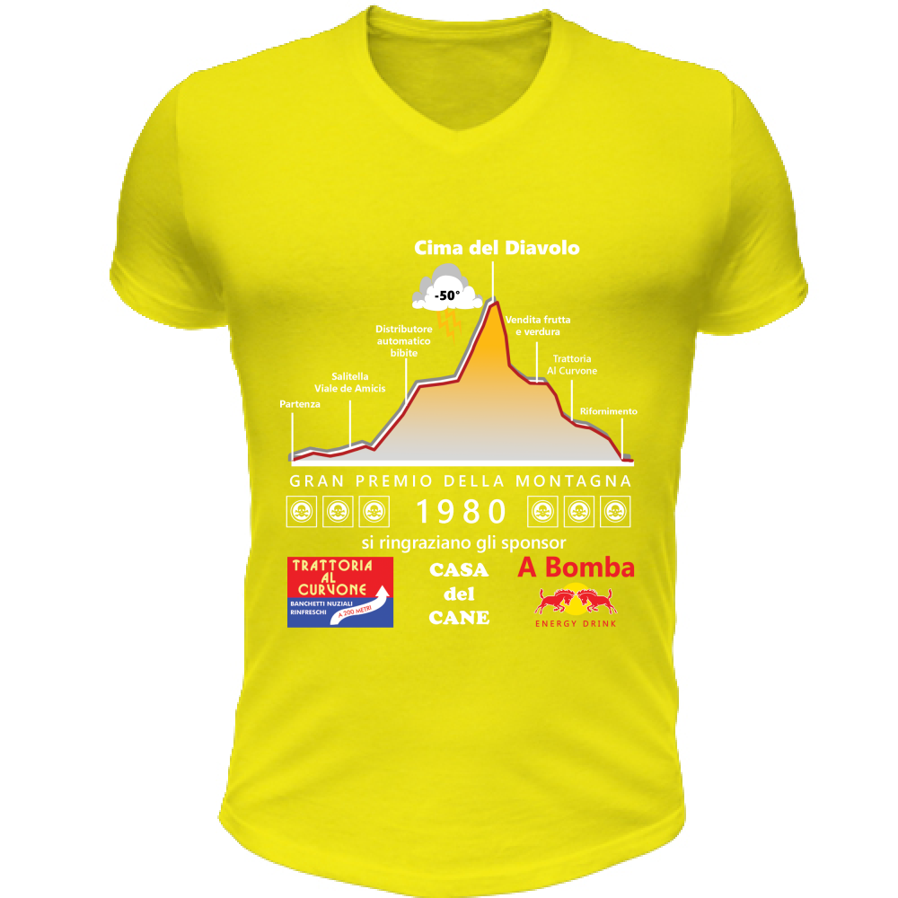 T-Shirt Unisex Scollo V La Cima del Diavolo
