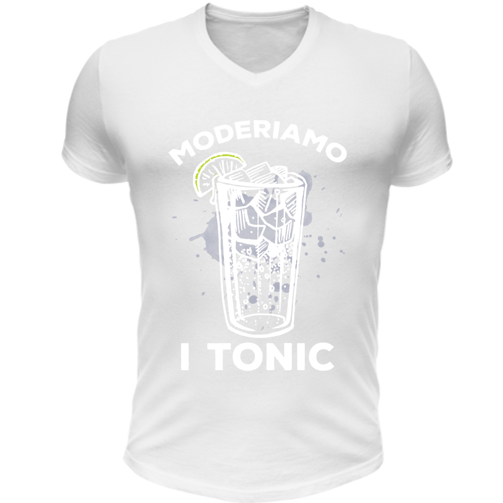 T-Shirt Unisex Scollo V Moderiamo i Tonic