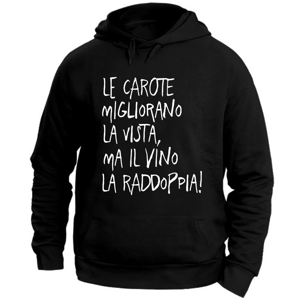 Felpa Unisex con Cappuccio Le carote - Scritte Divertenti