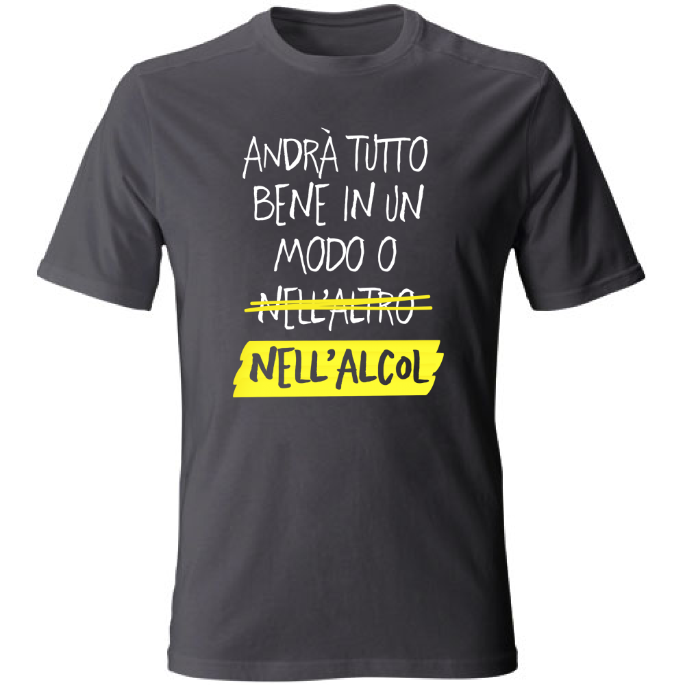 T-Shirt Unisex Large Andrà tutto bene - Scritte Divertenti