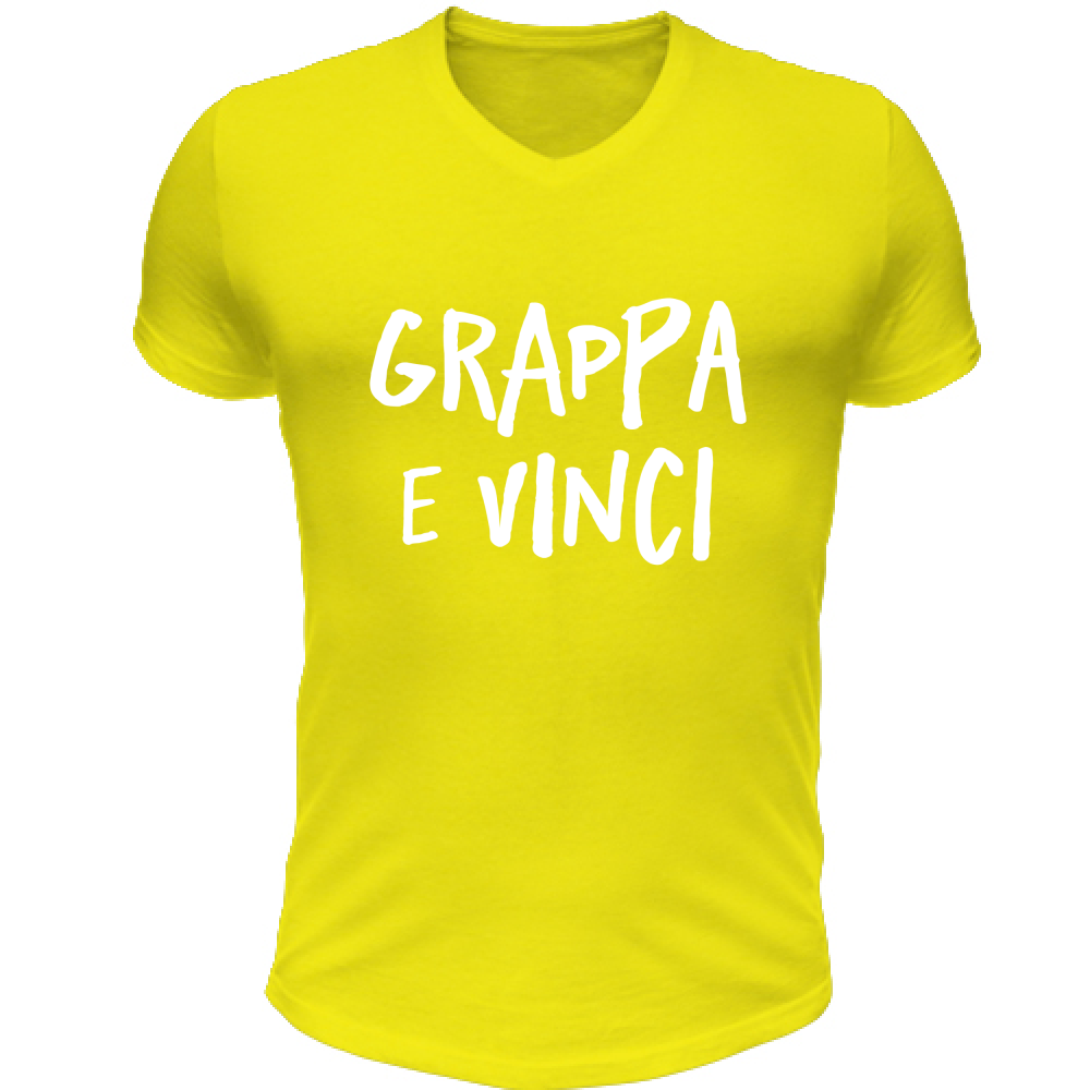 T-Shirt Unisex Scollo V ...e vinci - Scritte Divertenti