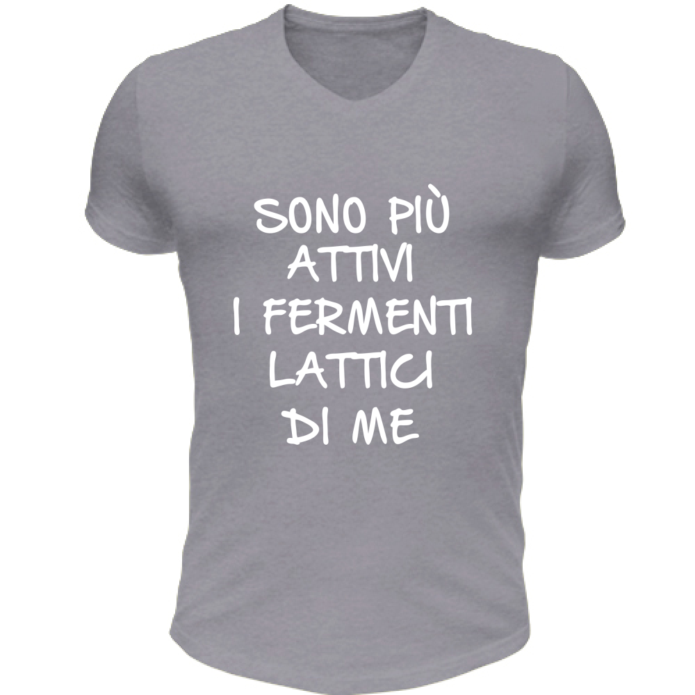 T-Shirt Unisex Scollo V Fermenti lattici - Scritte Divertenti