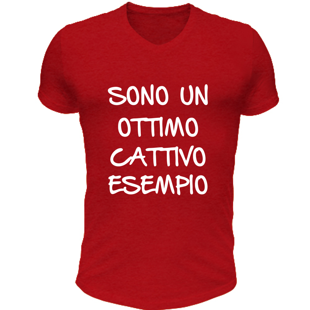 T-Shirt Unisex Scollo V Esempio - Scritte Divertenti