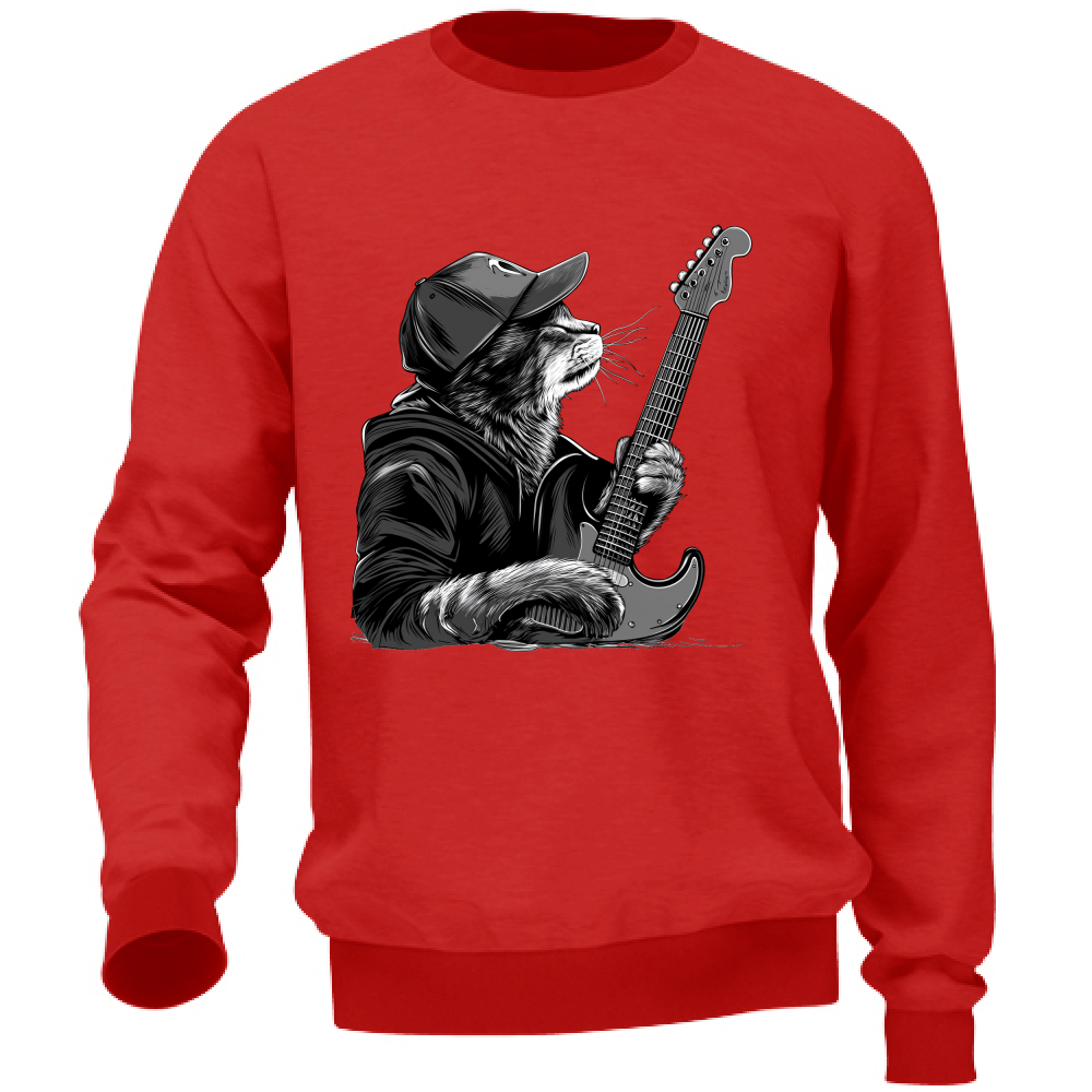 Felpa Unisex Gatto Rock