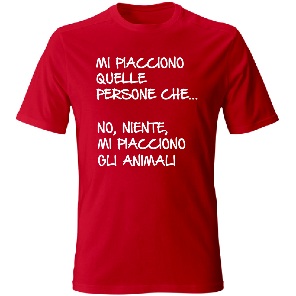 T-Shirt Unisex Mi piacciono gli animali - Scritte Divertenti