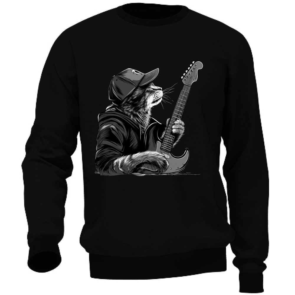 Felpa Unisex Gatto Rock