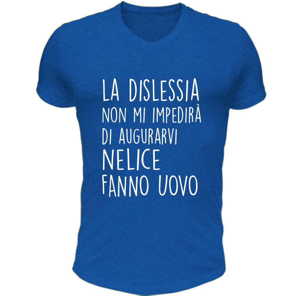 T-Shirt Unisex Scollo V Nelice Fanno Uovo - Scritte Divertenti