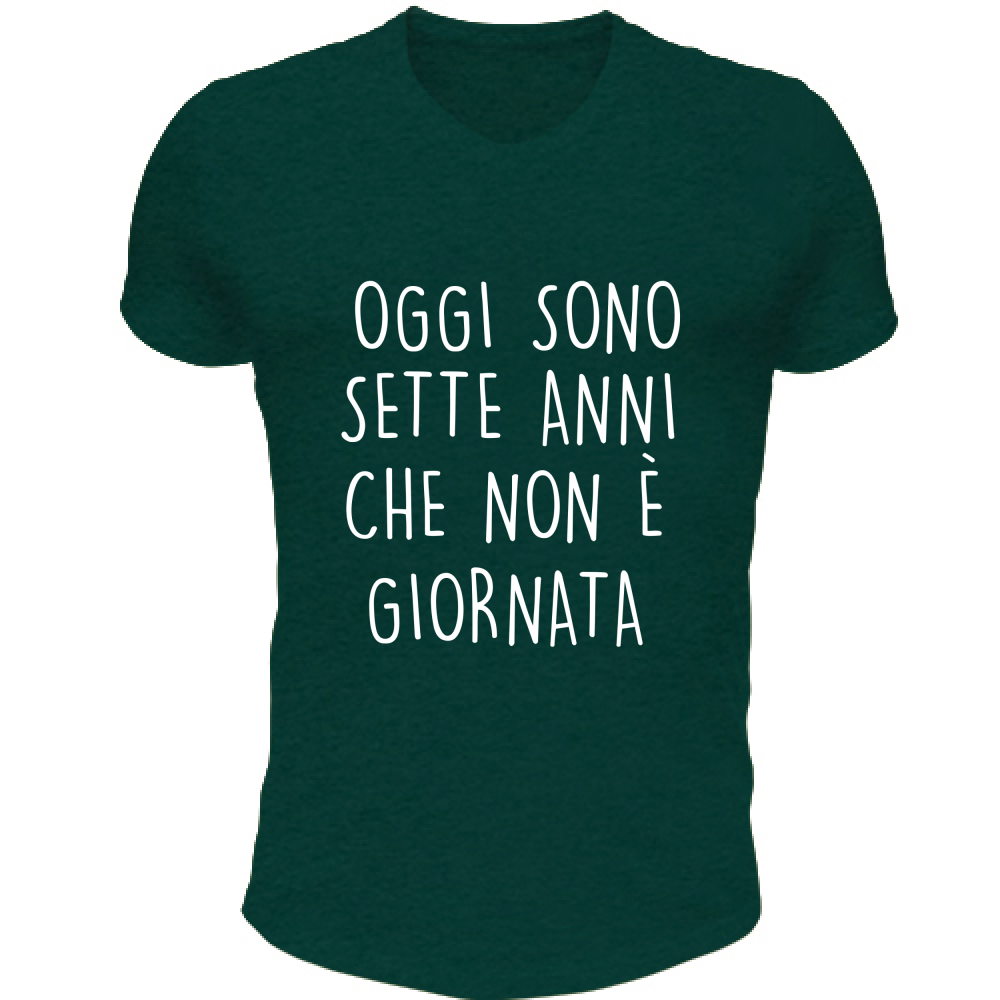 T-Shirt Unisex Scollo V Non è giornata - Scritte Divertenti