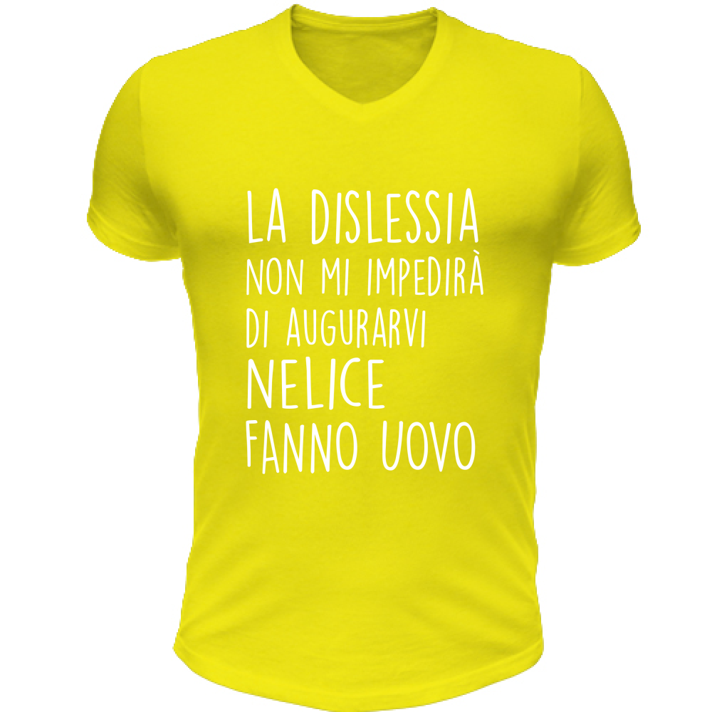 T-Shirt Unisex Scollo V Nelice Fanno Uovo - Scritte Divertenti