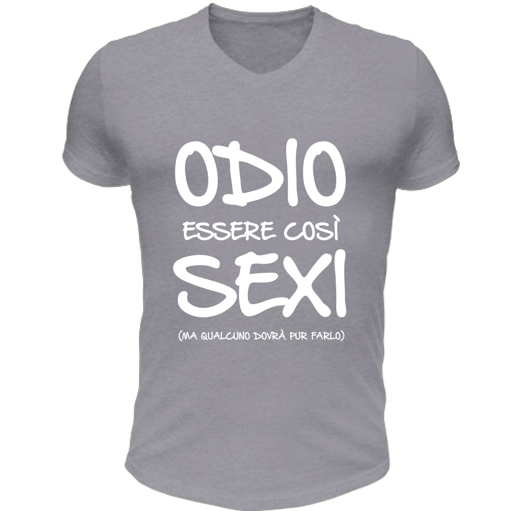 T-Shirt Unisex Scollo V Essere Sexy - Scritte Divertenti