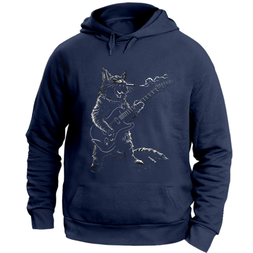 Felpa Unisex con Cappuccio Rocker Cat