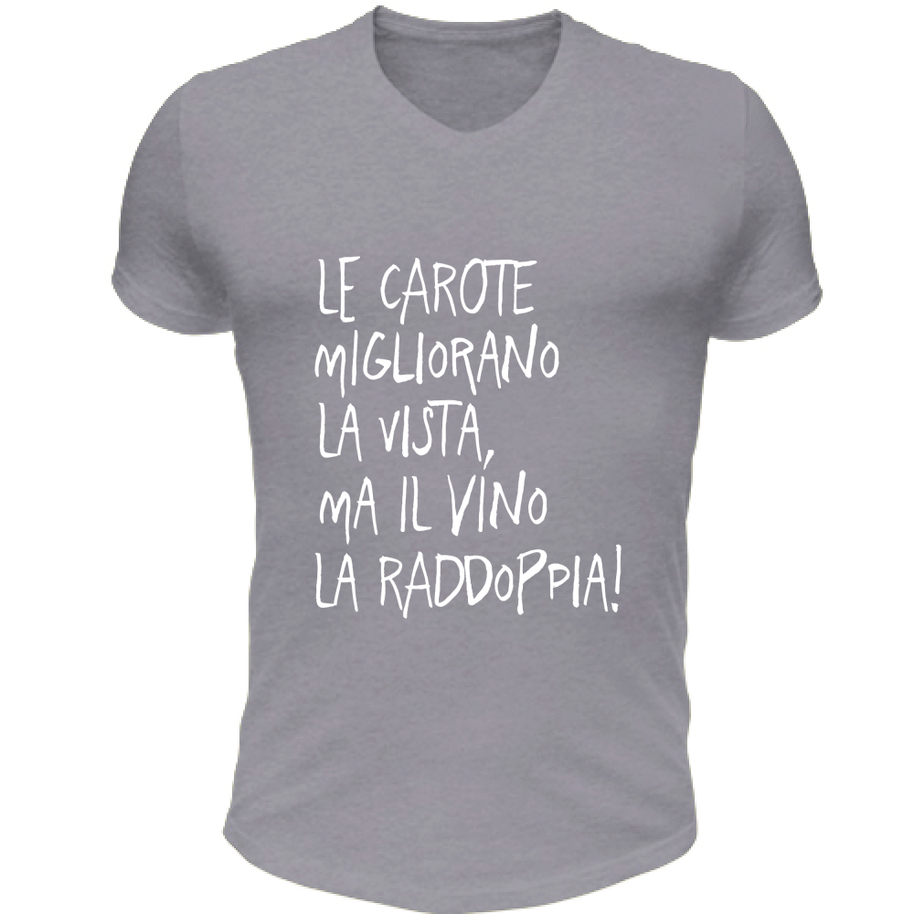 T-Shirt Unisex Scollo V Le carote - Scritte Divertenti