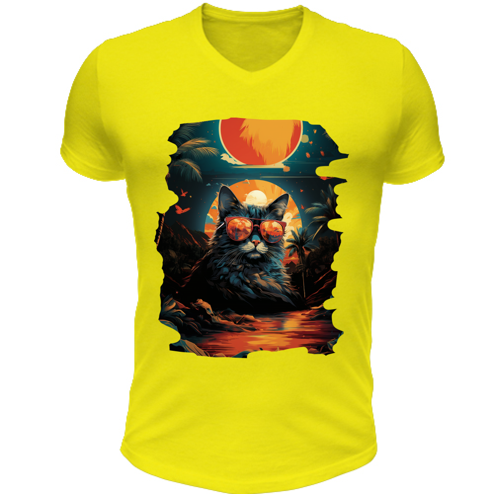 T-Shirt Unisex Scollo V Cat from Miami