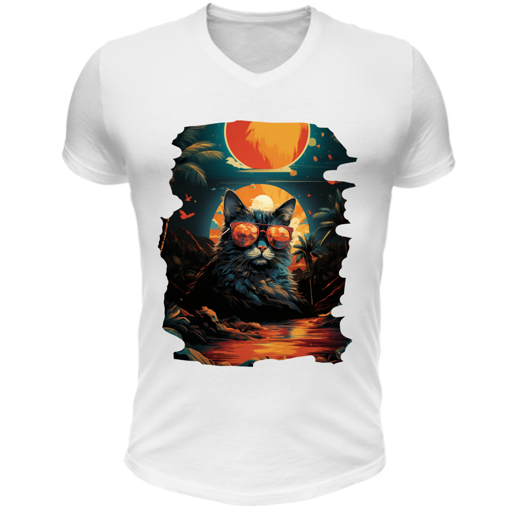 T-Shirt Unisex Scollo V Cat from Miami