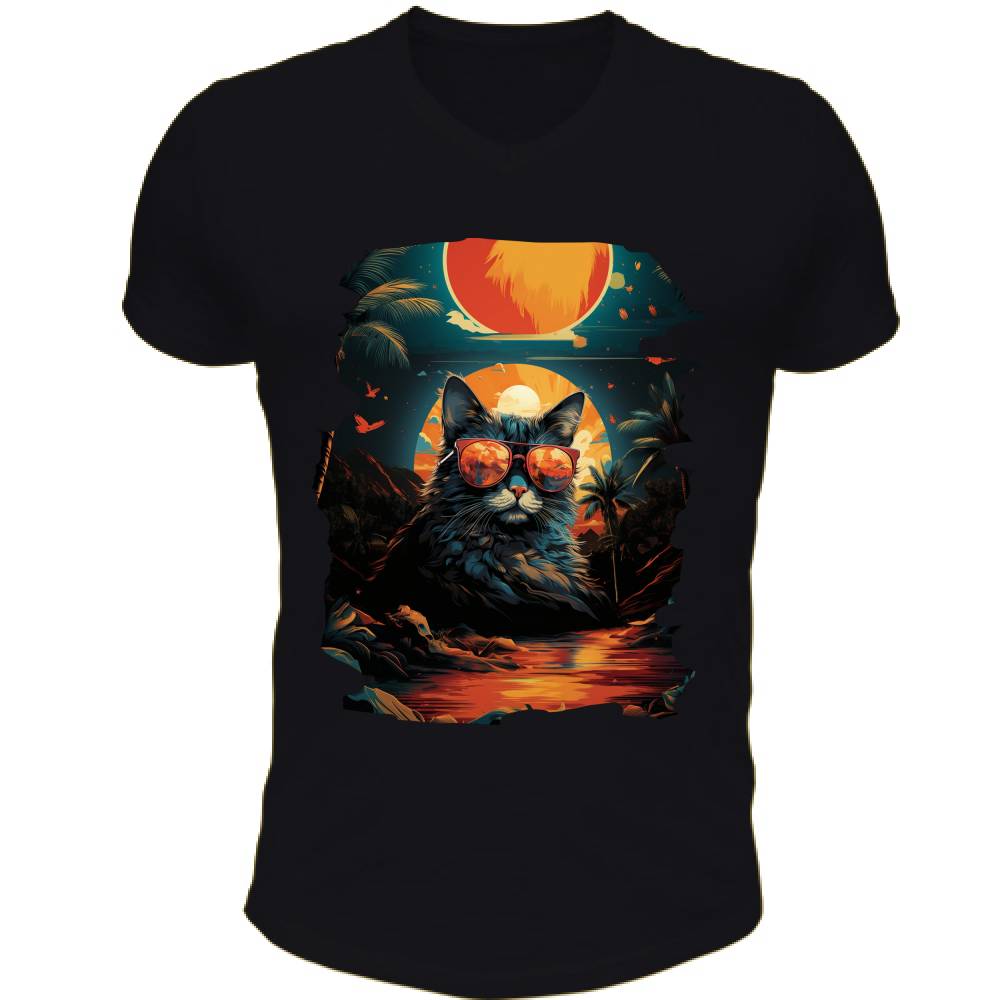 T-Shirt Unisex Scollo V Cat from Miami