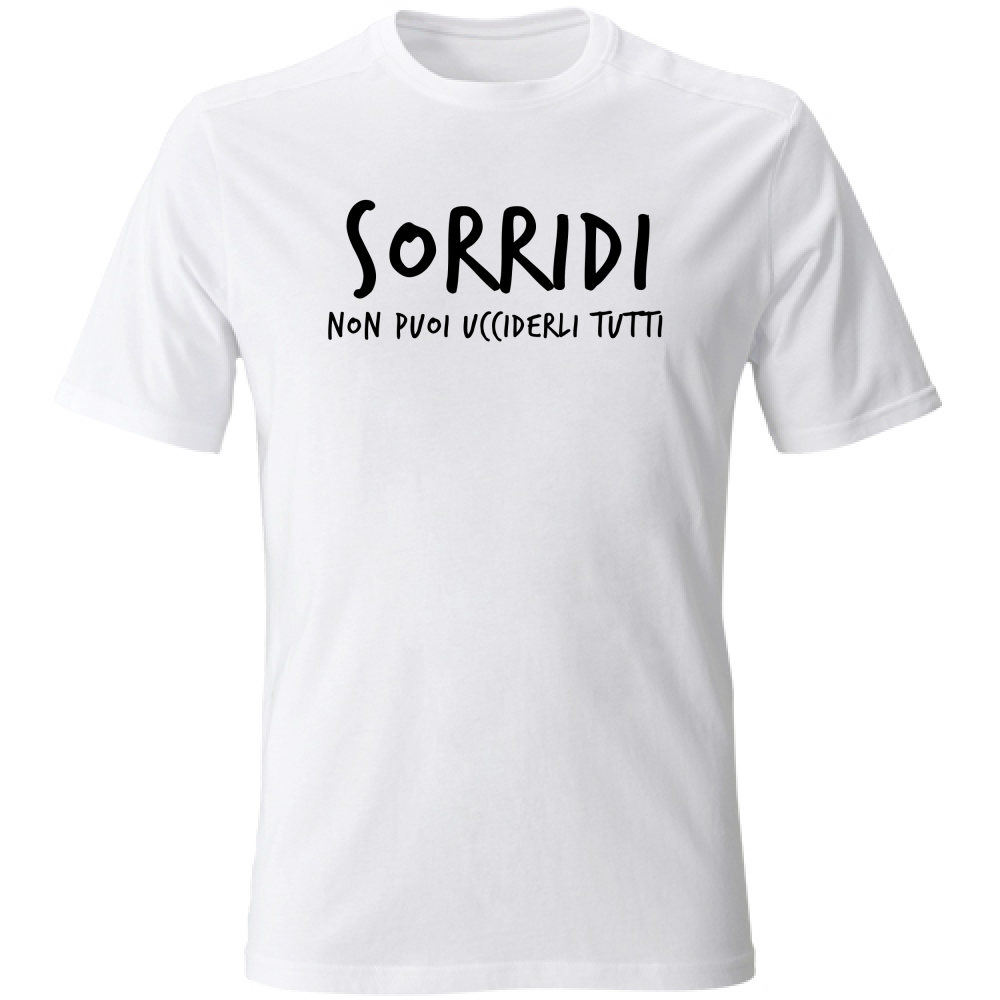 T-Shirt Unisex Sorridi - Scritte Divertenti - Chiara