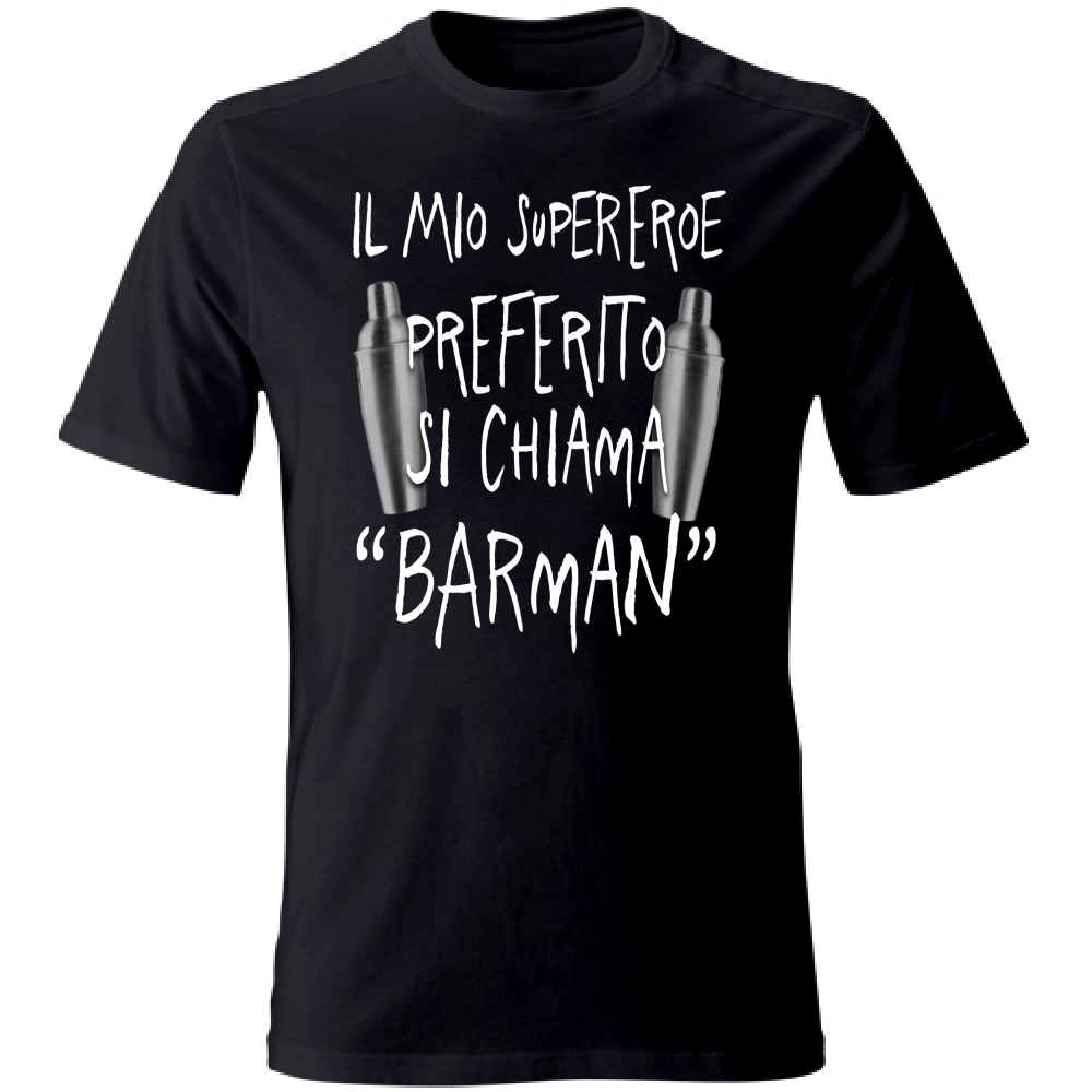 T-Shirt Unisex Large Supereroe preferito - Scritte Divertenti