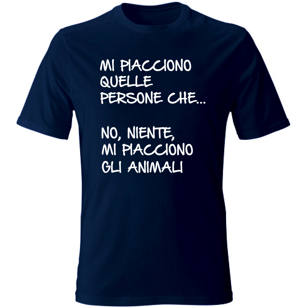 T-Shirt Unisex Mi piacciono gli animali - Scritte Divertenti