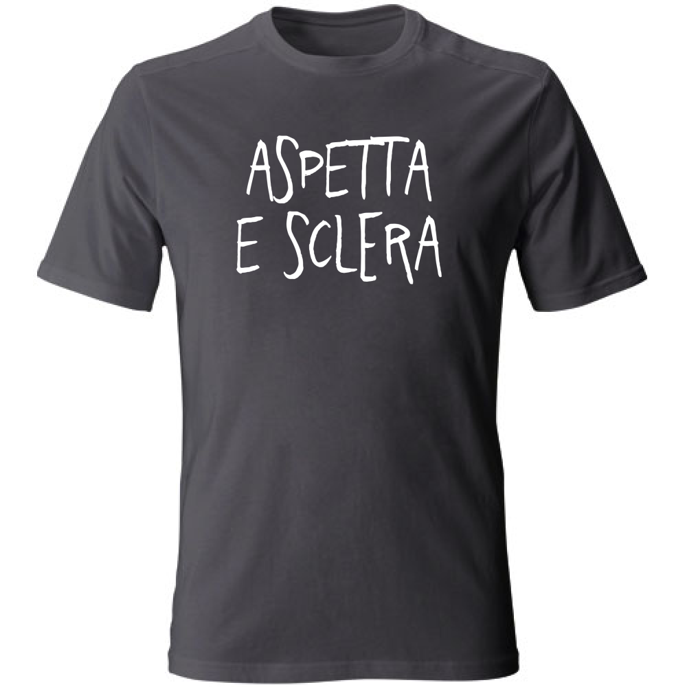 T-Shirt Unisex Large Aspetta e... - Scritte Divertenti