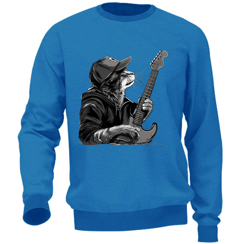 Felpa Unisex Gatto Rock