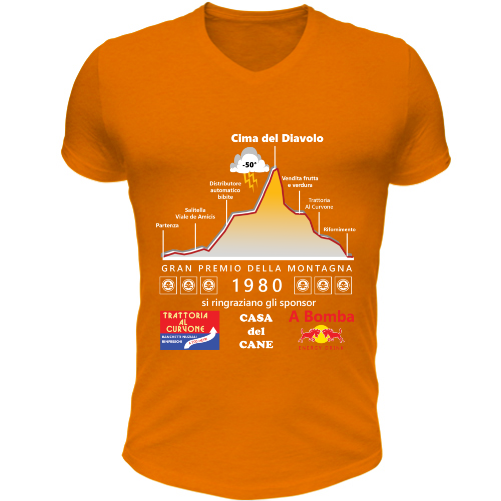 T-Shirt Unisex Scollo V La Cima del Diavolo
