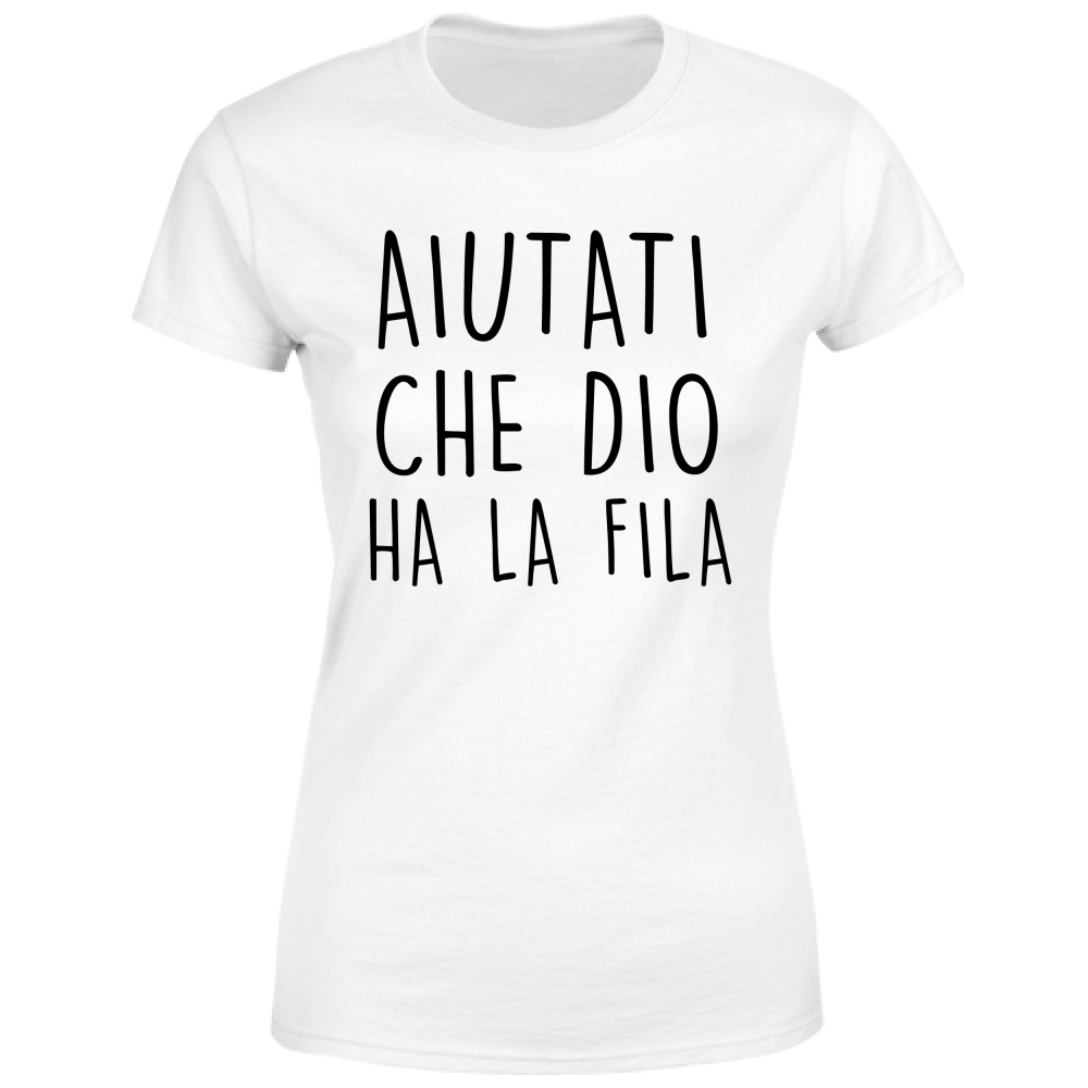 T-Shirt Donna Aiutati - Scritte Divertenti - Chiara