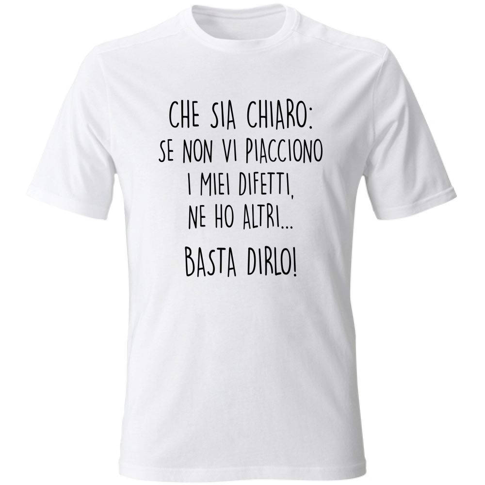 T-Shirt Unisex Difetti - Scritte Divertenti - Chiara