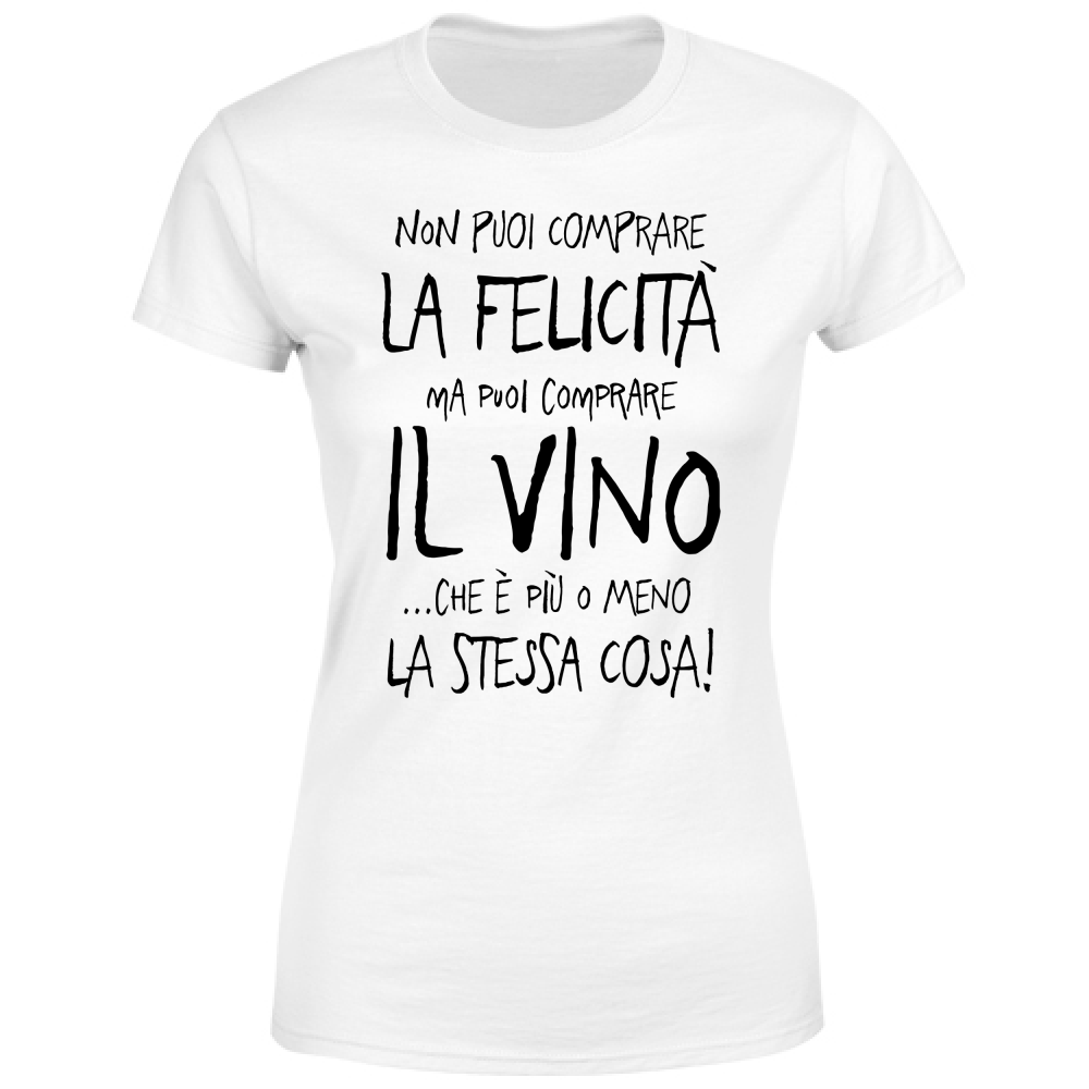 T-Shirt Donna Felicità - Scritte Divertenti - Chiara