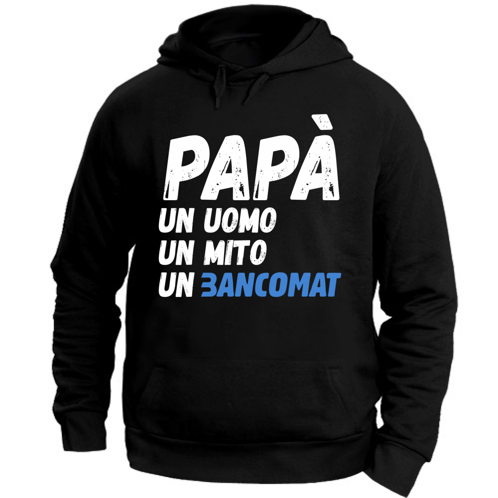 Felpa Unisex con Cappuccio Un-Uomo Un-Mito Un-Bancomat