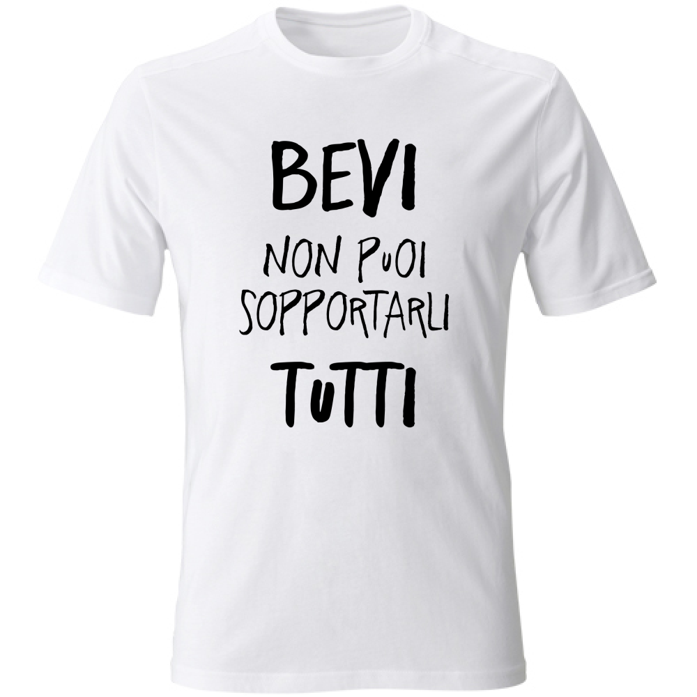 T-Shirt Unisex Sopportarli - Scritte Divertenti - Chiara