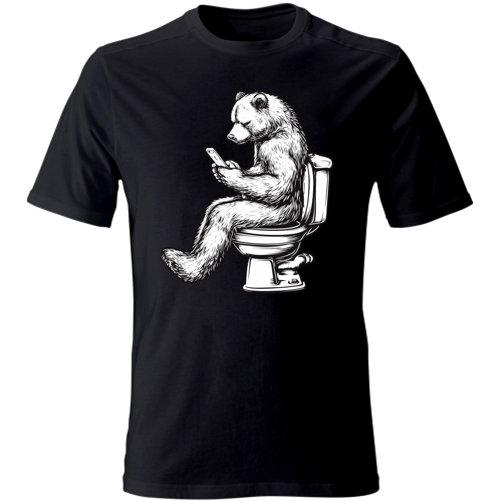 T-Shirt Unisex Large Orso sul Wc