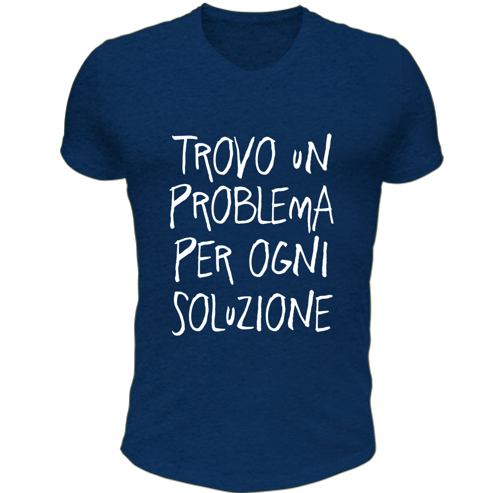 T-Shirt Unisex Scollo V Soluzione - Scritte Divertenti