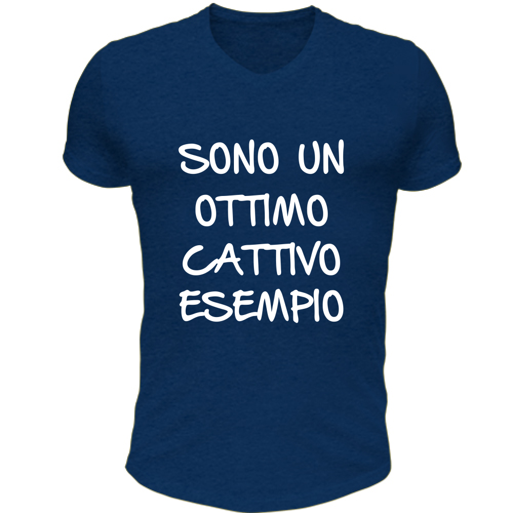 T-Shirt Unisex Scollo V Esempio - Scritte Divertenti