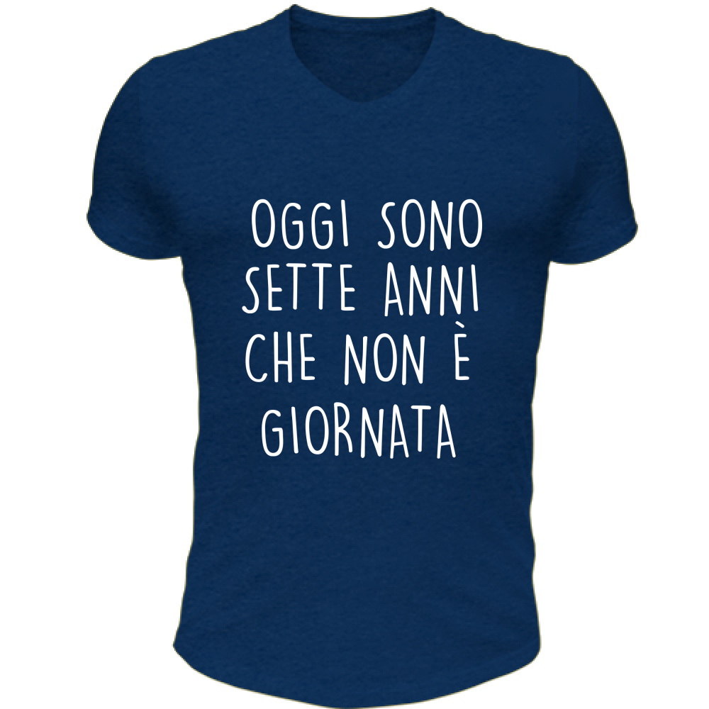 T-Shirt Unisex Scollo V Non è giornata - Scritte Divertenti