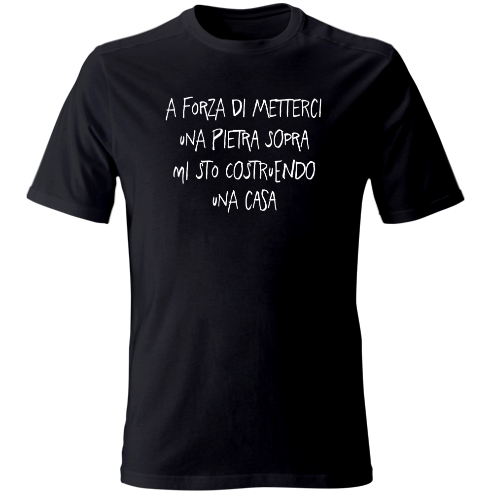 T-Shirt Unisex Large Pietra sopra - Scritte Divertenti