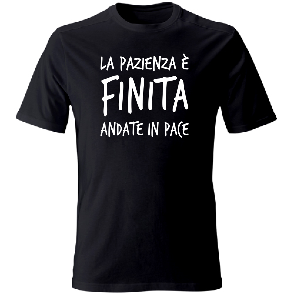 T-Shirt Unisex Large Pazienza finita - Scritte Divertenti